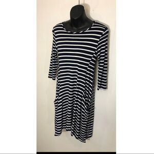 Rebel Sugar striped dark navy blue and white pockets stretchy Size small